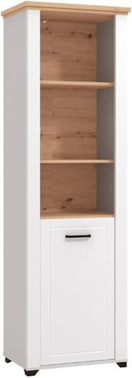 Valencia 1K De podea Vitrină de living din MDF White / Artisan Oak / White Matt 60.5x41x194.5cm Valencia 1K De podea Vitrină de living din MDF White / Artisan Oak / White Matt 60.5x41x194.5cm