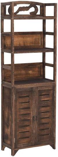 Standvitrine aus Massivholz Braun 46x24x140cm 338506