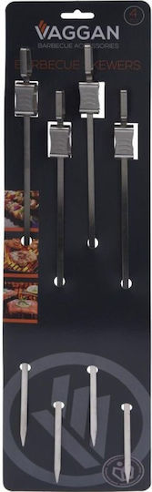 Frigare Shashlik 4 Bucăți Lungime 40.5 Cm Oțel Inoxidabil