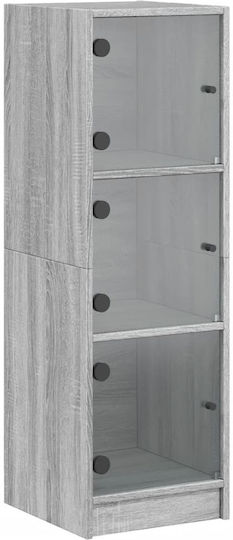 Wand Vitrine aus Spanplatte mit Verglasung Graues 35x37x109cm 836390 Wand Vitrine aus Spanplatte mit Verglasung Graues 35x37x109cm 836390