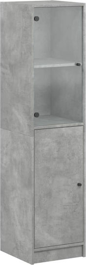 Wand Vitrine aus Spanplatte mit Verglasung Graues 35x37x142cm 836444 Wand Vitrine aus Spanplatte mit Verglasung Graues 35x37x142cm 836444