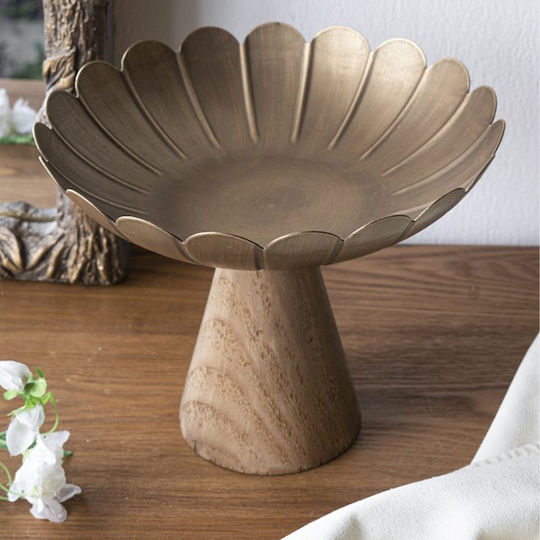 Artekko Solis Διακοσμητικό Μπωλ Μεταλλικό Χρυσό 25x25cm