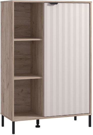 Vandea 2k Pop Bodenstehend Wohnzimmer Vitrine aus Metall mit Glas & Beleuchtung Cashmere-grey Oak 87x40x131cm Vandea 2k Pop Bodenstehend Wohnzimmer Vitrine aus Metall mit Glas & Beleuchtung Cashmere-grey Oak 87x40x131cm