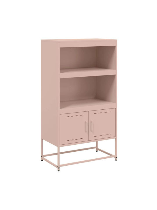Wand Wohnzimmer Vitrine aus Metall mit Glas Gelb 68.5x38.5x107cm