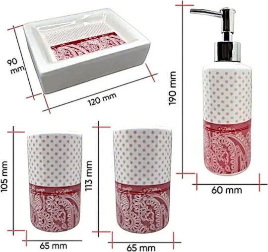 Ceramic Orange Bathroom Accessory Set 4 Pieces Ceramic Orange Bathroom Accessory Set 4 Pieces