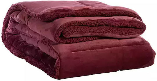 Nef-Nef Homeware Duvet Cover with Microfiber Filling Queen 220x240cm Singular Bordo 220 GSMGsm