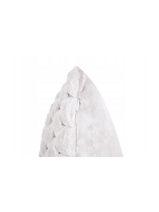 Beliani Μαξιλάρι Καναπέ Purslane από Γούνα White 43x43εκ.
