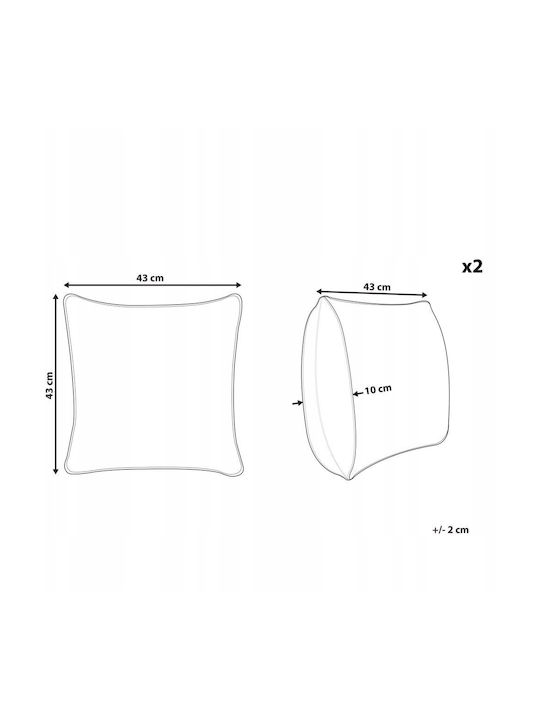 Beliani Μαξιλάρι Καναπέ Purslane από Γούνα White 43x43εκ.
