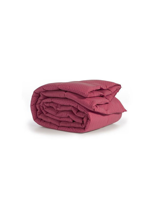 Nef-Nef Homeware Пухено Единично с Пълнеж Microfiber 160x220бр Colorfull Sangria 330 г/м²Gsm