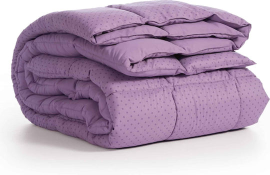 Nef-Nef Homeware Пухено Единично с Пълнеж Hollowfiber 160x220бр Colorfull Лилав 330 г/м²Gsm