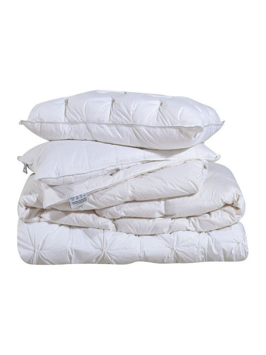 Das Home Duvet Queen with Microfiber Filling 220x240cm Trendy 3D Top Side 1035 White 800 GSMGsm 11.5 togs Togs