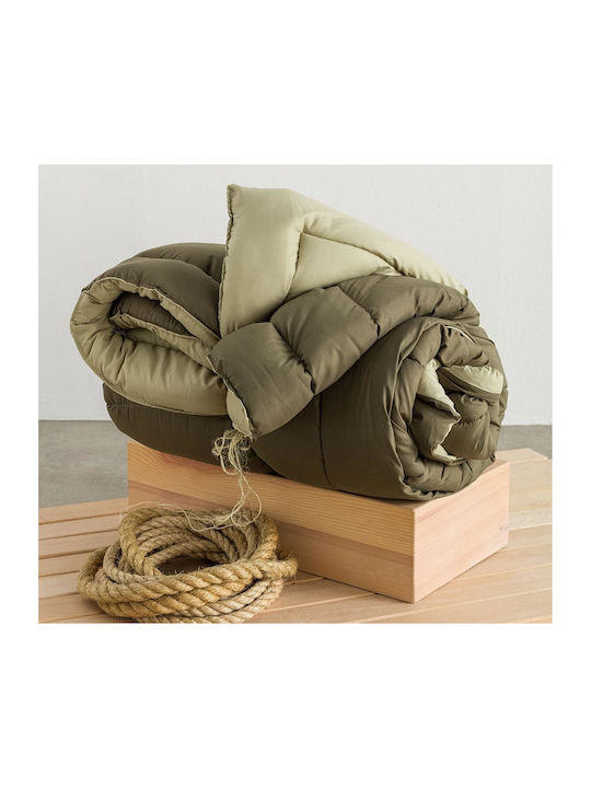 Vesta Home Πάπλωμα Μονό 160x230εκ. Micro Χακί-Λαδί 300 GSM 12.5 togs