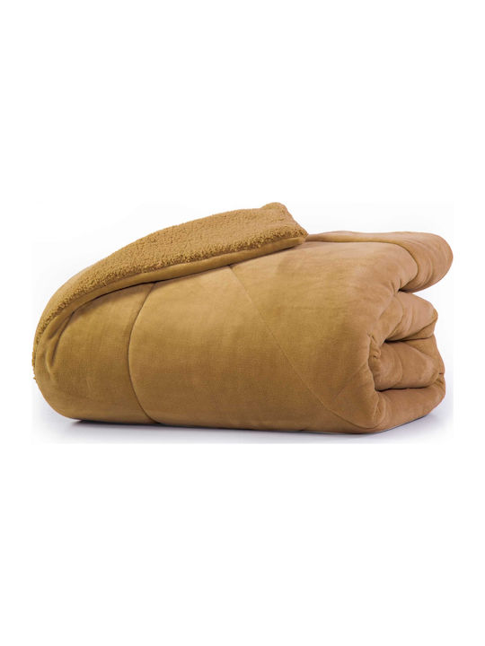 Nef-Nef Homeware Duvet Queen with Hollowfiber Filling 220x240cm Storm Mustard 180 GSMGsm