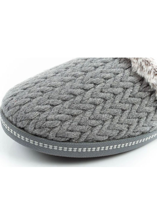 Cozy Campfire Winter Women's Slippers with Fur Gray