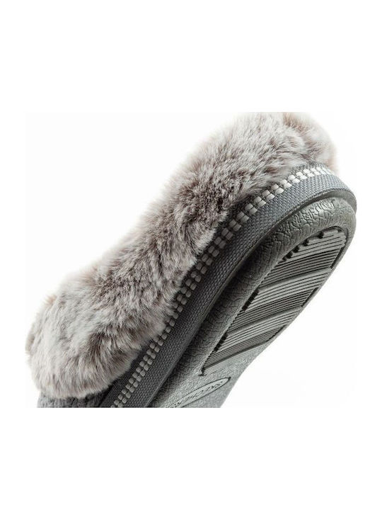 Cozy Campfire Winter Women's Slippers with Fur Gray
