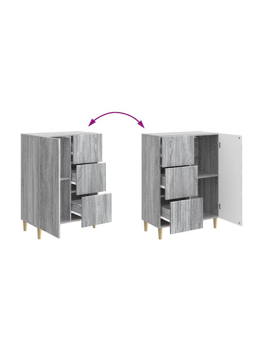 Wooden Sideboard with Drawers Gray Sonoma 66x34.5x90cm