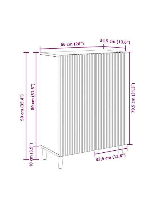 Bufet Din Lemn Sonoma 66x34.5x90cm
