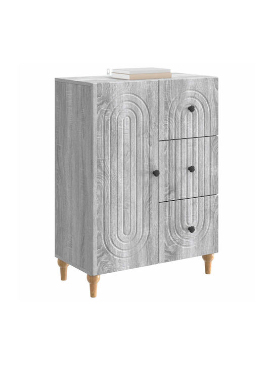 Wooden Sideboard with Drawers Gray Sonoma 66x34.5x90cm