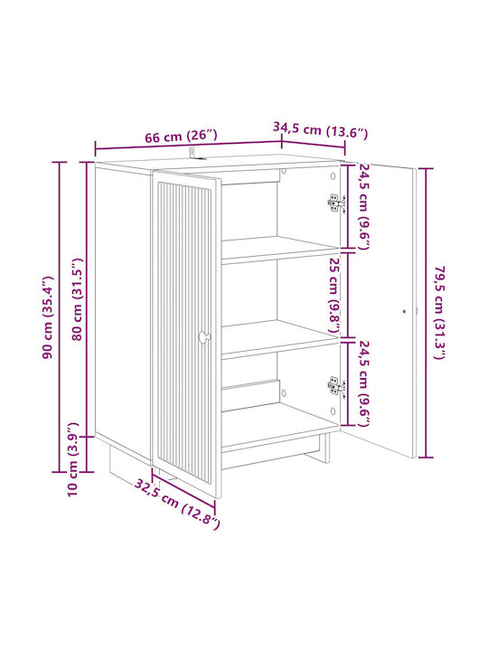 Sideboard from Wood & Metal Gray Sonoma 66x34.5x90cm