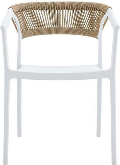 Gartenstühle Elora Weiß-Braun 58x56x75cm Gartenstühle Elora Weiß-Braun 58x56x75cm