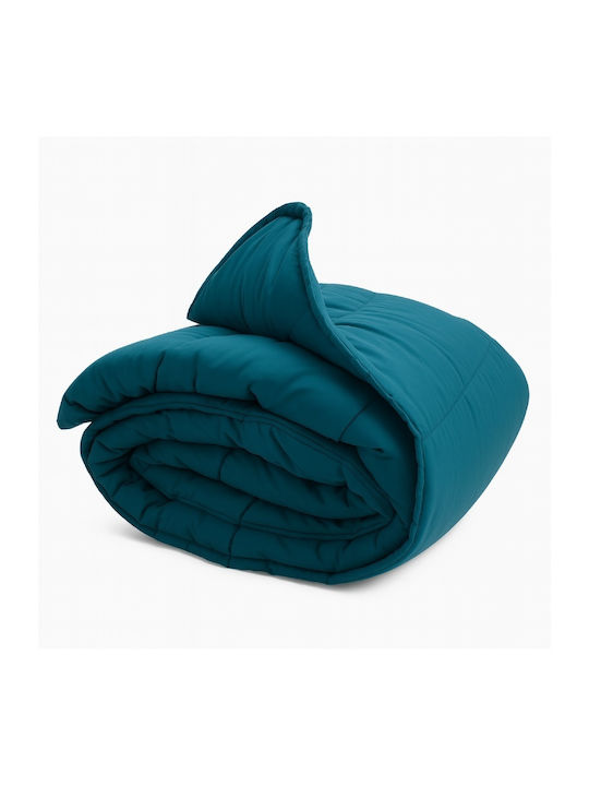 BS Collection Пухено Куинсайз с Пълнеж Microfiber 220x240бр Петрол 270 г/м²Gsm