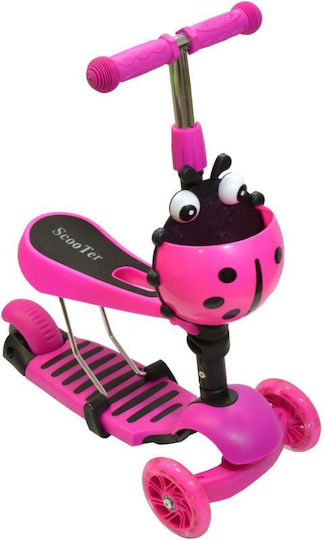 Enero Kids Scooters 3-Wheel with Seat for 3+ Years Pink