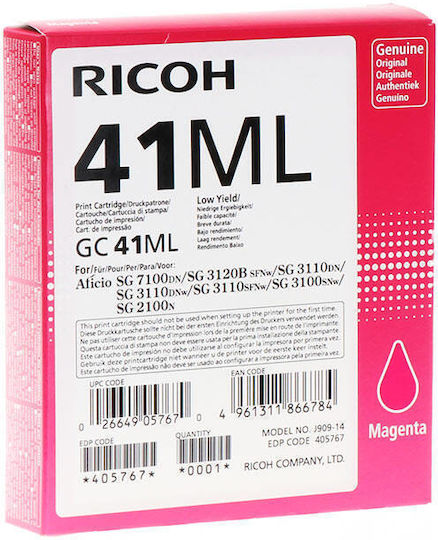 Ricoh GC41CL Γνήσιο Μελάνι Εκτυπωτή InkJet Ματζέντα (405767)