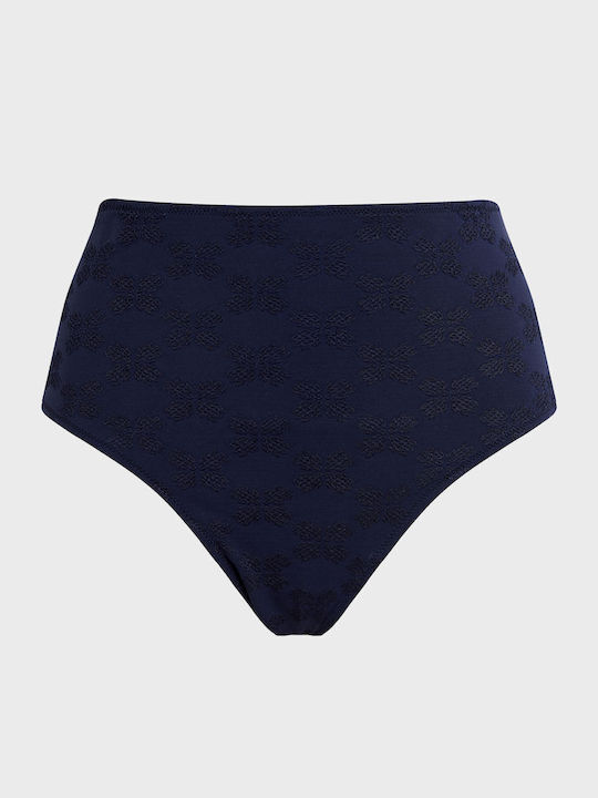 Bikini Bottoms Slip High Waist Navy Blue