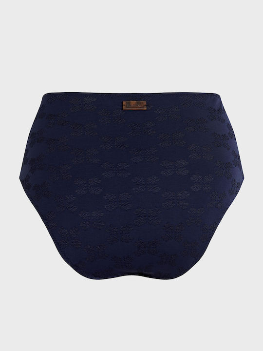 Bikini Bottoms Slip High Waist Navy Blue