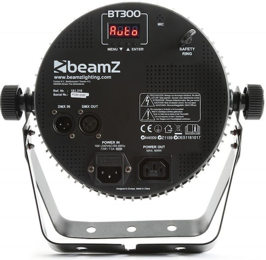 BeamZPro Bewegtes Licht LED DMX BT300 FlatPAR 12X 10W 6-IN-1 LEDS RGBWA / UV