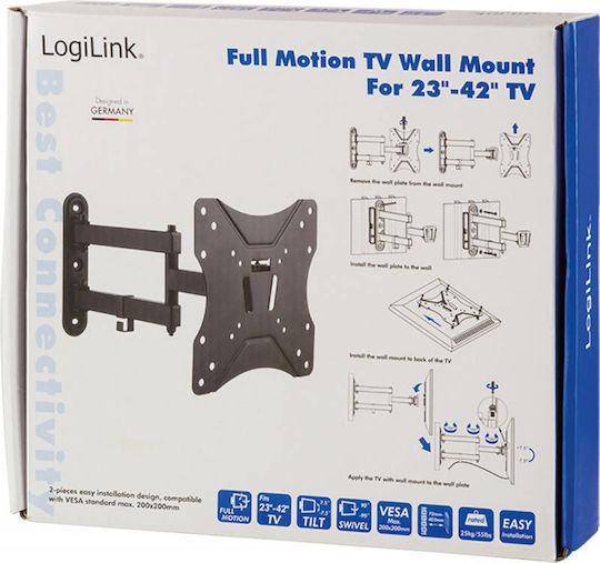 LogiLink BP0008 BP0008 Стойка за телевизор Стенен с рамо до 42" и 25кг