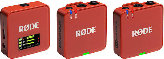 Rode Wireless GO 3RD GEN Set Wireless Microphone Clip On Journalistic in Red Color