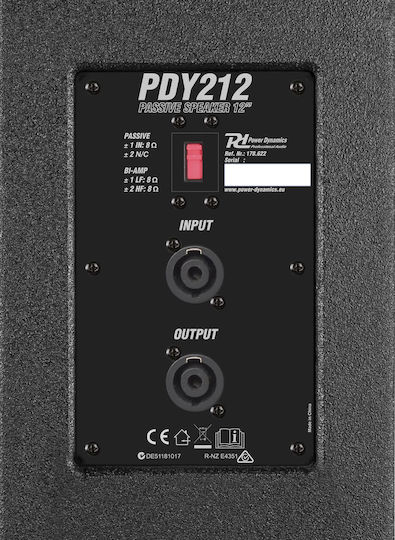 Power Dynamics PDY212 SOSPE633 Παθητικό Ηχείο PA 700W με Woofer 12" 37x37x62εκ.