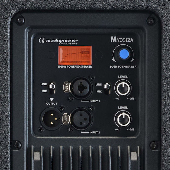 Audiophony Myos12a SOSPA1138 Αυτοενισχυόμενο Ηχείο PA 1000W με Woofer 12" 36x33x62.7εκ.