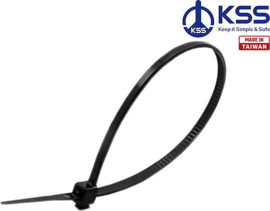 KSS Detașabil Legături Cablu Plastic 250mmx4.8mm Negru (1 Buc) (02.012.0180)