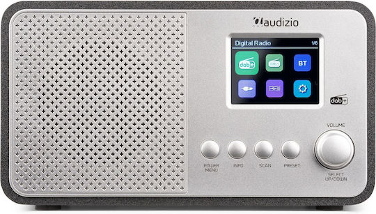 Audizio Avio Επιτραπέζιο Ραδιόφωνο Ρεύματος DAB+ με Bluetooth και USB Ασημί