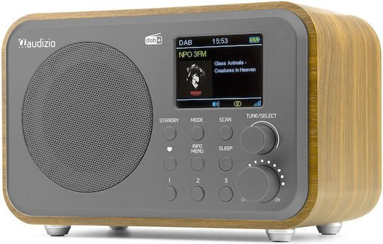 Audizio Milan DAB+ Tabletop Radio Rechargeable DAB+ with Bluetooth Bamboo