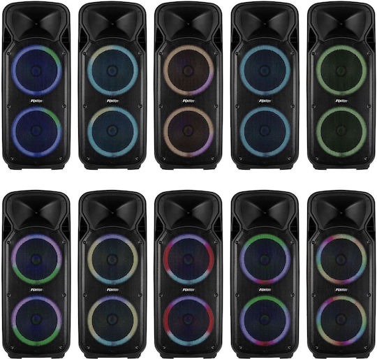 Fenton Karaoke Speaker with Wired Microphones and Lighting Effects FT212LED MK2 170.164 Black