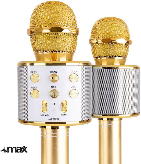 Microfon Karaoke Fără Fir Max KM01 Auriu