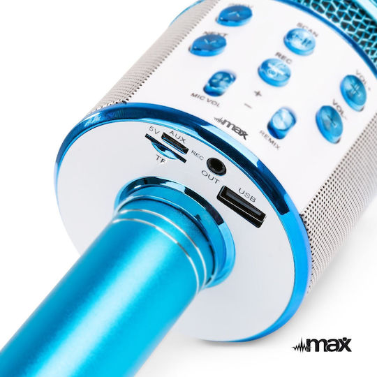 Microfon Karaoke Wireless Max KM01 Albastru