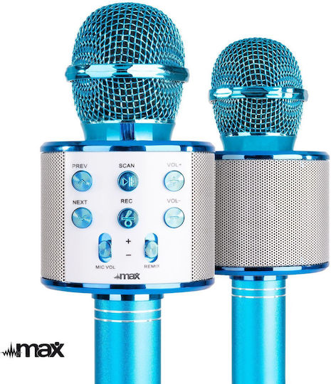 Microfon Karaoke Wireless Max KM01 Albastru