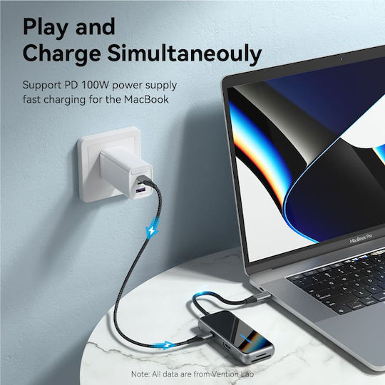Vention USB Хъб 3 Порта USB 3.2 с Връзка USB-C / USB-A / Ethernet