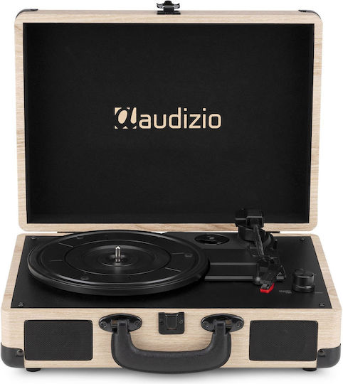Audizio RP116LW Suitcase Turntables with Preamp and Built-in Speakers Beige