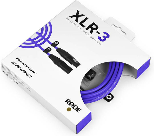 Rode Cable XLR male - XLR female Μωβ 3m O698813010035