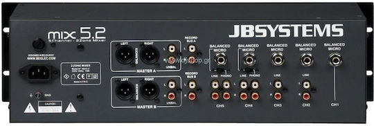 Jb Systems MIX5.2 Αναλογικός Μίκτης 5 Καναλιών / 1 Εισόδο XLR