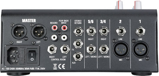 Audiophony MPX6 Аналогова Конзола С 6 Канала С Фантомно Захранване И 2 XLR Входа И Bluetooth