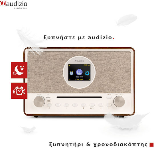 Audizio Sistem Audio 2.0 Lucca 102.252 Cu Player CD Wi-Fi Și Bluetooth Maro