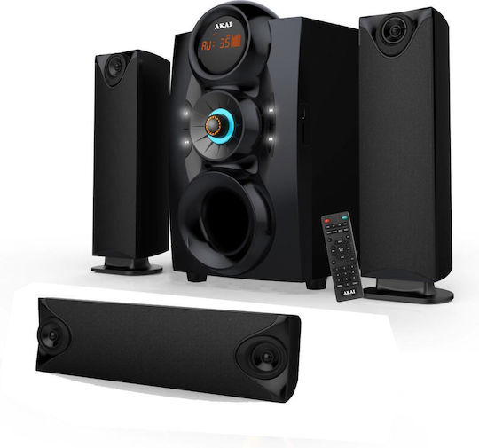 Akai Proffesional Ηχοσύστημα 3.1 SS028A-3208C 75W με Digital Media Player και Bluetooth Μαύρο