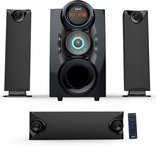 Akai Proffesional Ηχοσύστημα 3.1 SS028A-3208C 75W με Digital Media Player και Bluetooth Μαύρο