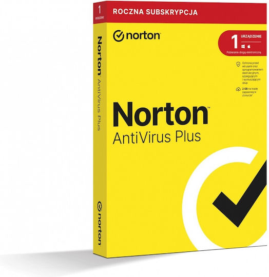 Symantec Norton AntiVirus Plus for 1 Device and 1 Year of Use